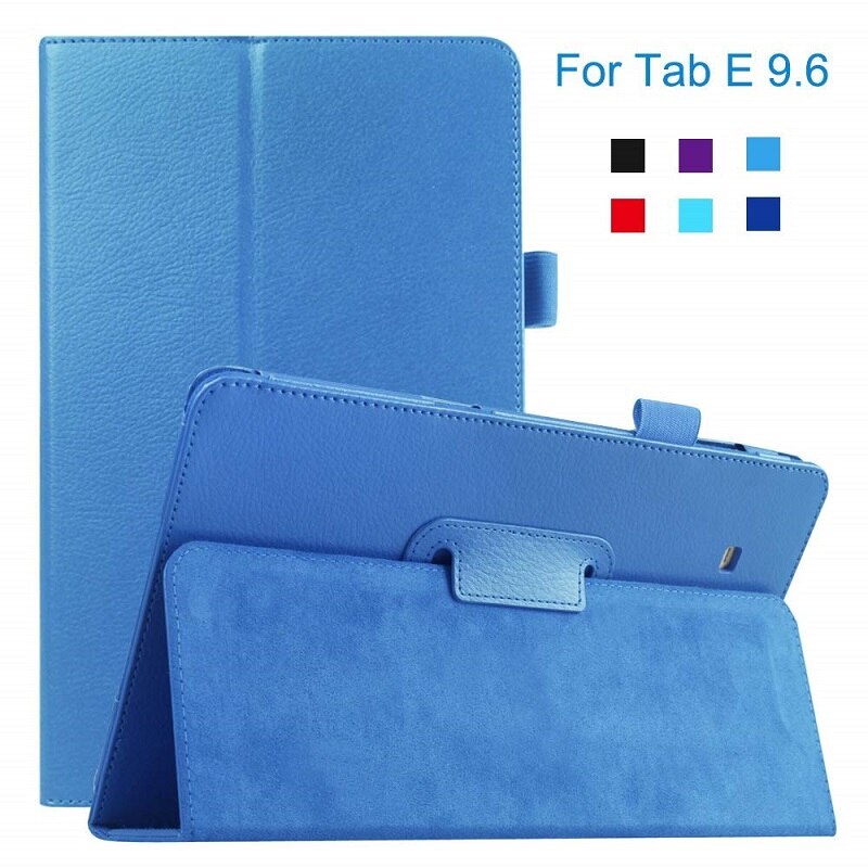 Capa para samsung galaxy tab e, capa de 9.6 polegadas para samsung galaxy tab e t560 t561 SM-T561 couro flip funda de textura inteligente: light blue