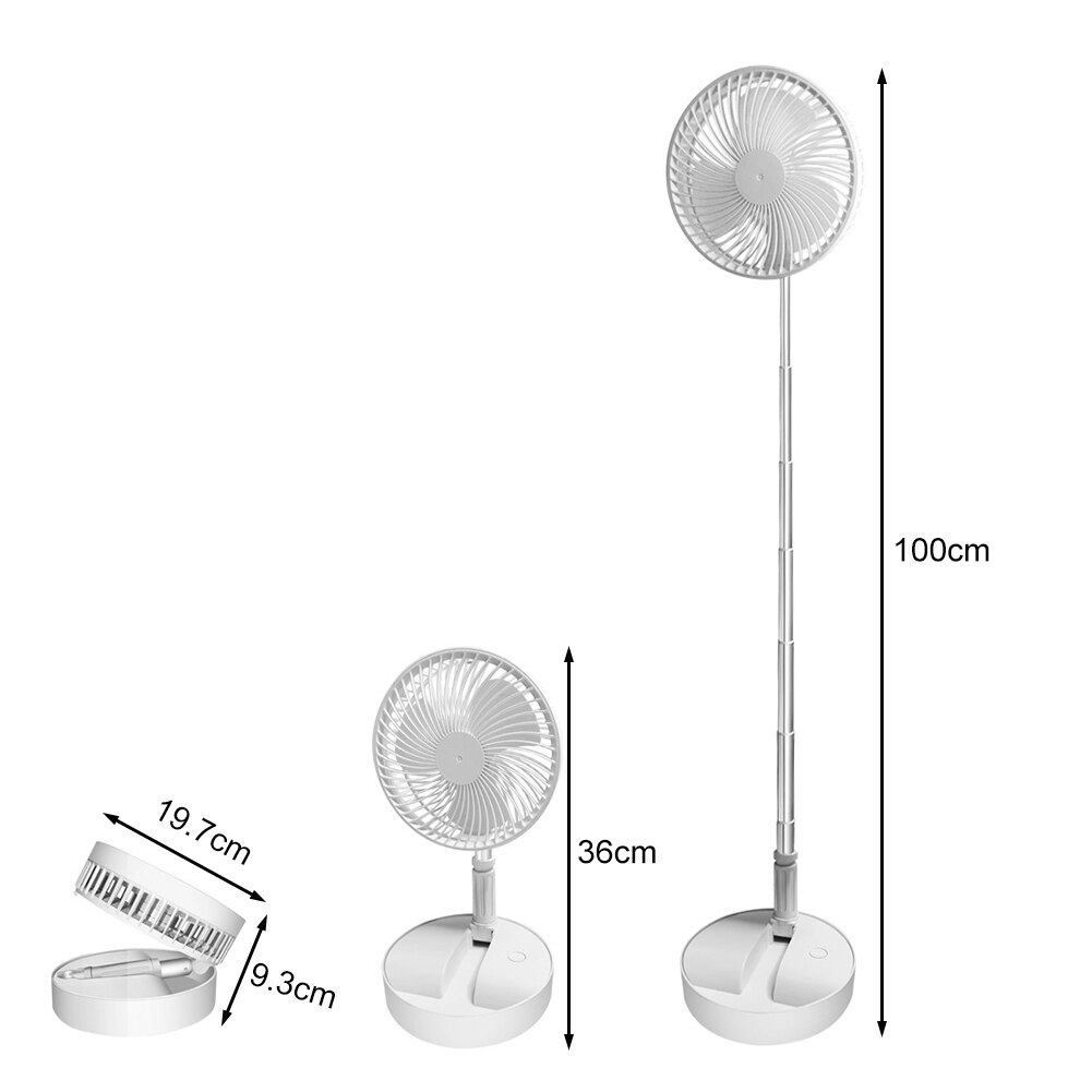 Mini Folding Telescopic Fan USB Rechargeable Student Portable Small Floor Fan Dormitory Bed Office Desktop Home Folding Fan