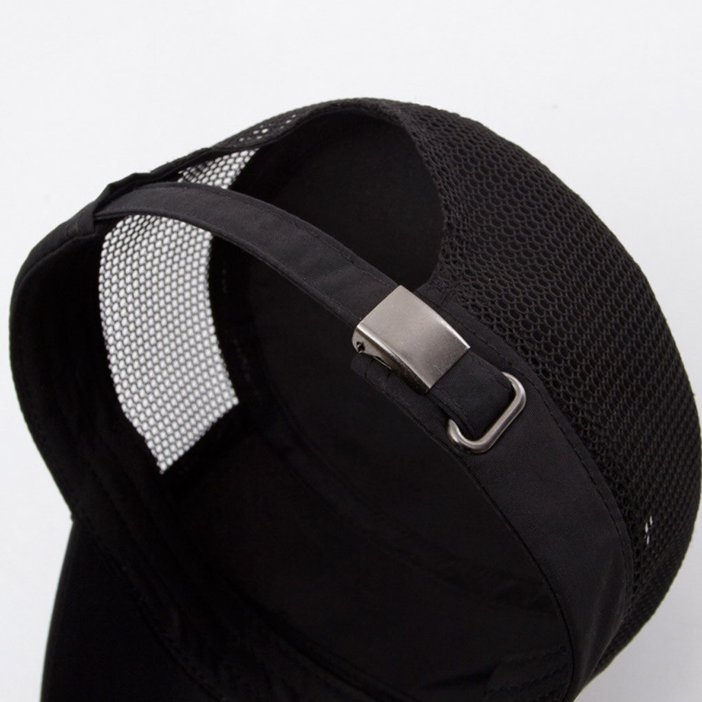 Casquette de Baseball réglable pour l'extérieur, chapeau de soleil en maille plate respirante pour hommes