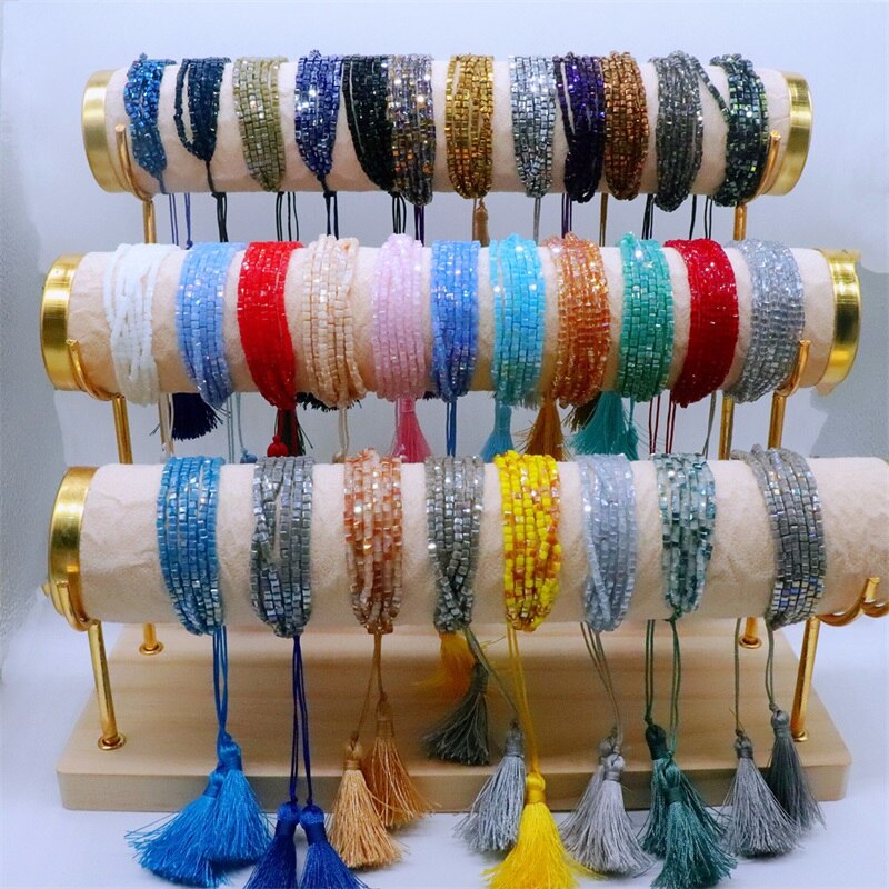 ZHONGVI Kristall Perlen Armband für Frauen Schmuck 2022 Neue Multilayer Braclet Handmade Bijoux Femme Miyuki Glas Perlen Armband