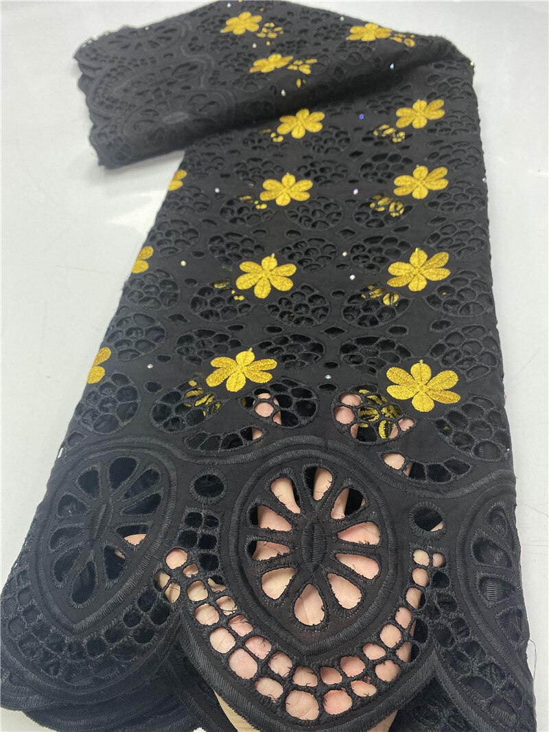 African Lace Fabric Lace Swiss Voile Lace Nigerian Dry Lace Fabrics With Stones For Wedding Sewing YA3649B-1: Picture 4