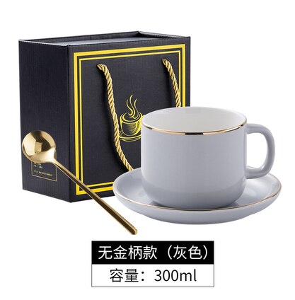 Ceramic Cup Coffee Mug Simple Modern Turkish Coffee Cups 6pcs Nordic Cartoons Tazas Cafe Cups and Saucers BE50MU: gray  gift box