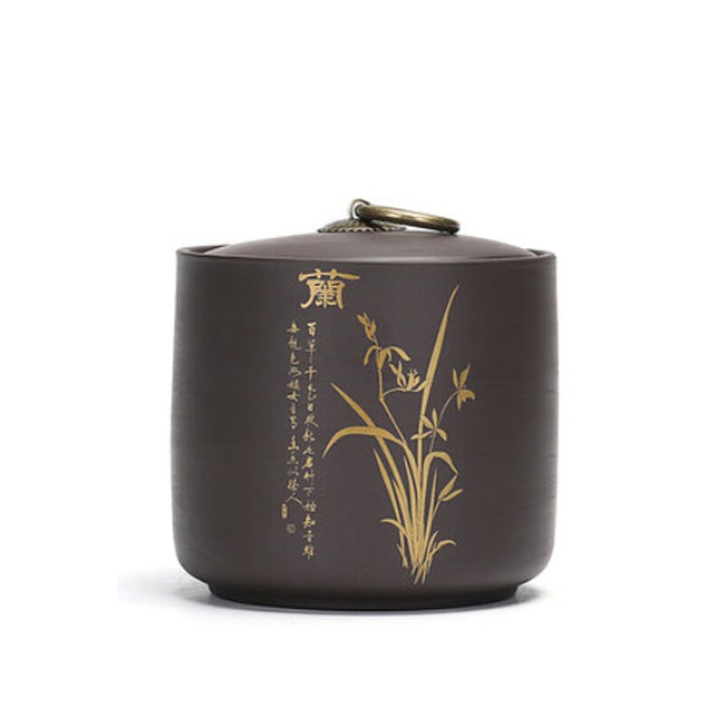 Caja de almacenamiento de té verde Puer de arcilla púrpura, lata de galletas, tarro de caramelo, frutos secos, caja de sellado, tanques de viaje, caja de hojas de té: B