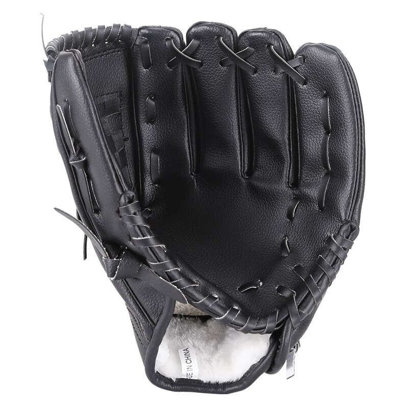 Rechterhand Batting Baseball Handschoen Mannen Lederen Softbal Honkbal Handschoen Apparatuur Lederen Guantes De Beisbol Sportkleding BJ50ST: Black / 10.5 Inches