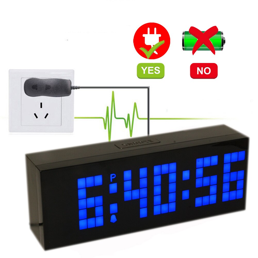 Desktop LED Digital Alarm Clock Wall Clock Large Countdown Timer with Temperature Date for Bedside Living Room Office