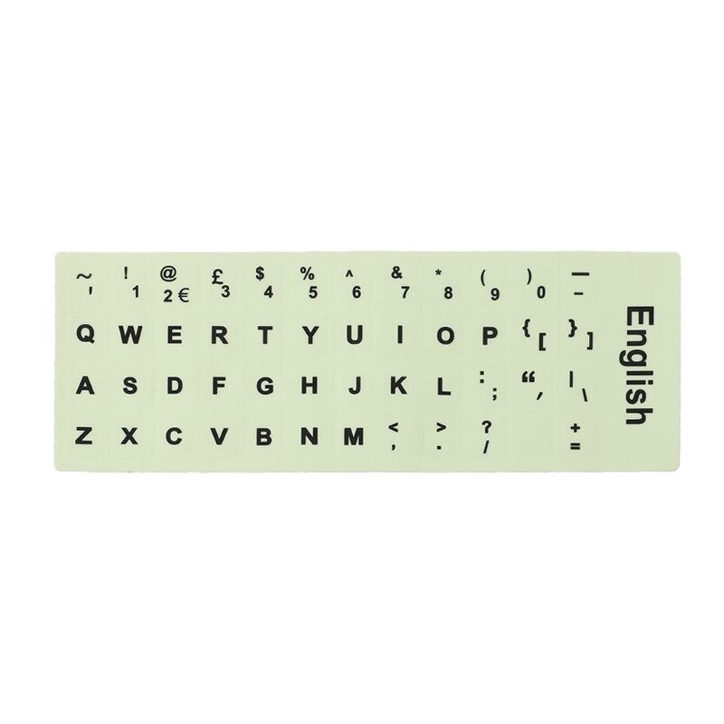 Luminous Waterproof Keyboard Stickers Fluorescent Keyboard Stickers Protective Film Layout with Button Letters for English key: 1