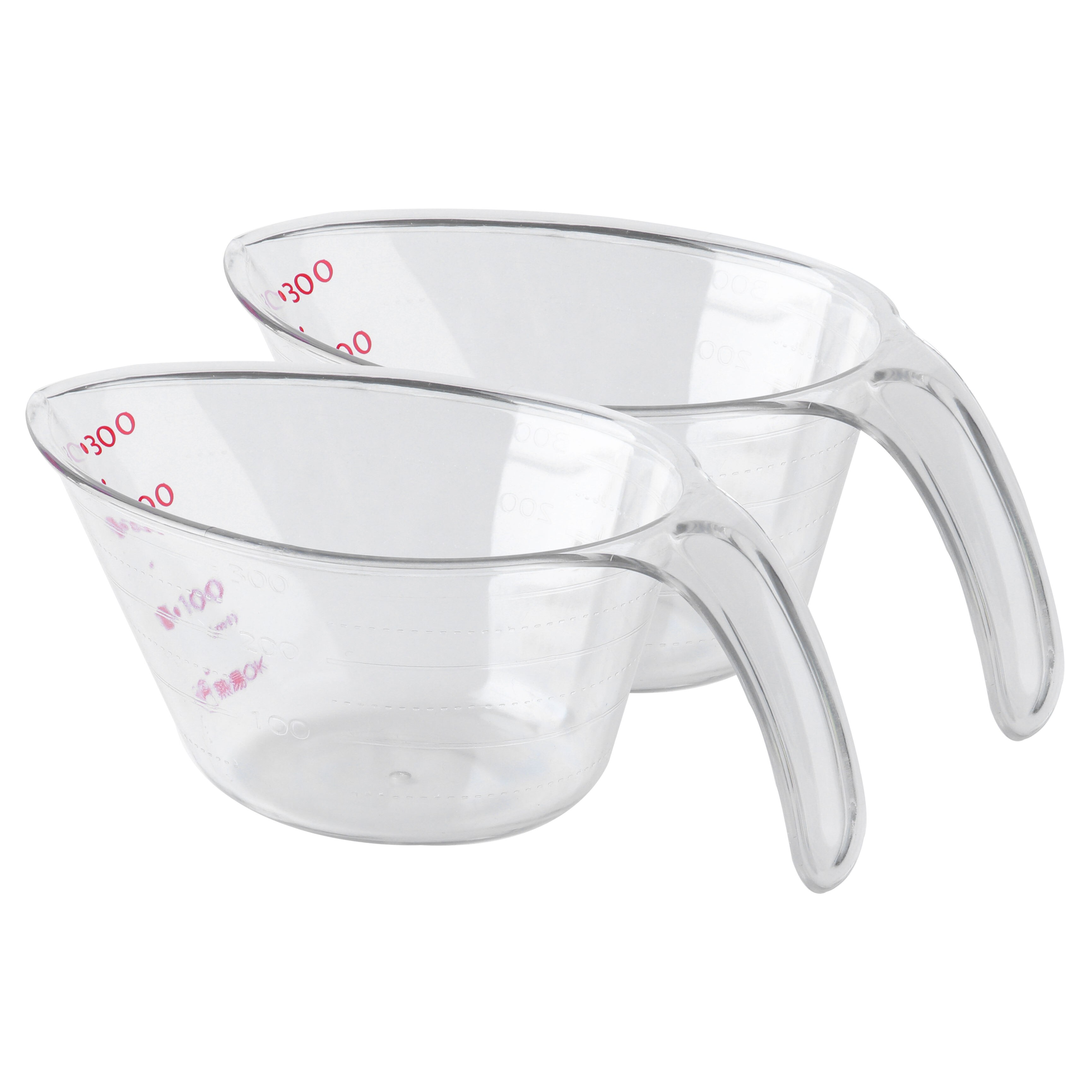 2 Kitchen Pancake Batter Pitchers Long Spout Funnel Pitcher Clear Resin Measuring Cups Water Measuring Jug Container with Handle