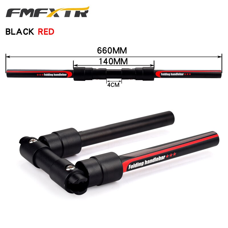 FMFXTR Foldable Aluminium Bicycle Handlebar Kick Scooter Handle Bar 25.4/31.8mm Road MTB Folding Bike Accessories Handlebars: red 660mm