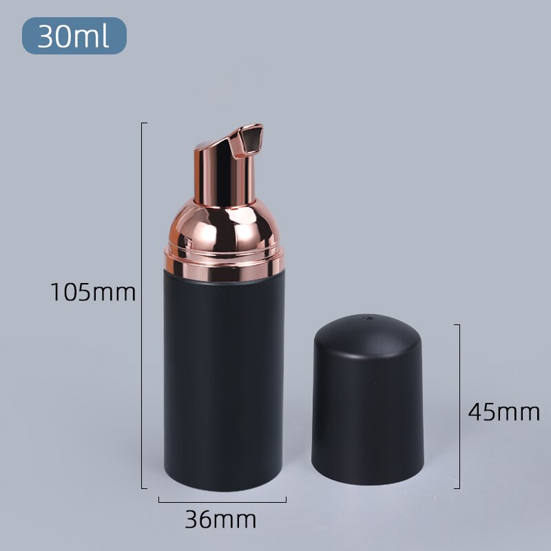 10 st 30ml portabel skumflaska tom svart pumpflaska kosmetisk lotion tvålautomat matta påfyllningsbara flaskor: 2