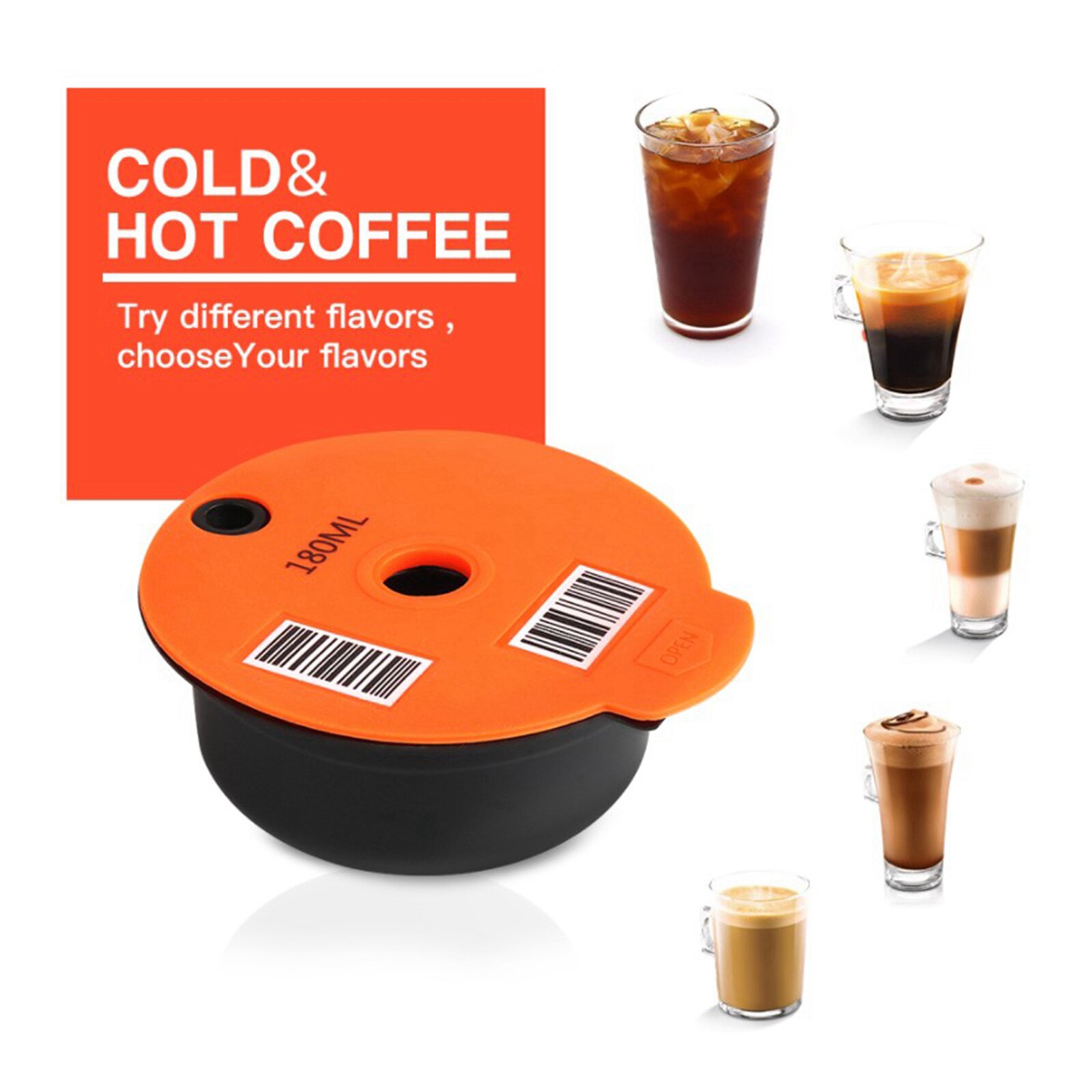 Cápsulas reutilizables rellenables para Bosch Tassimo, cápsulas con filtro, de malla de acero inoxidable, para casa, oficina, café: 180ml