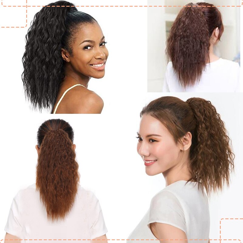 LISI-coletero con cordón africano para niña, pompón de pelo rizado y extensión de cabello sintético, coletero