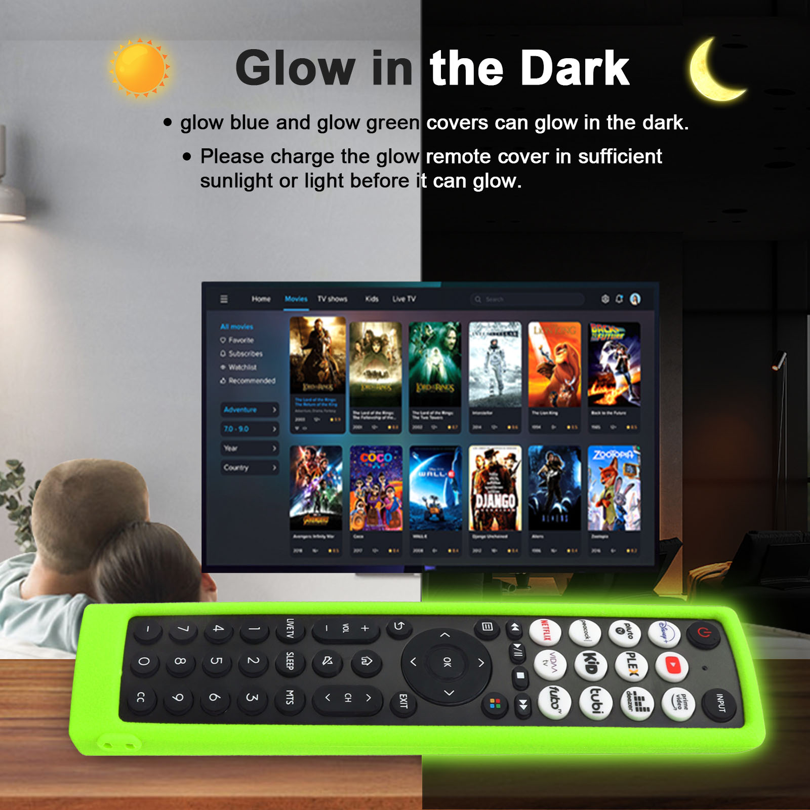 Silikonowe etui pasujące do pilota Hisense Smart Vidaa TV EN2J36H EN2F36H EN2D36H ERF2N36H Pokrowiec ochronny antypoślizgowy ﻿: Jasnozielony