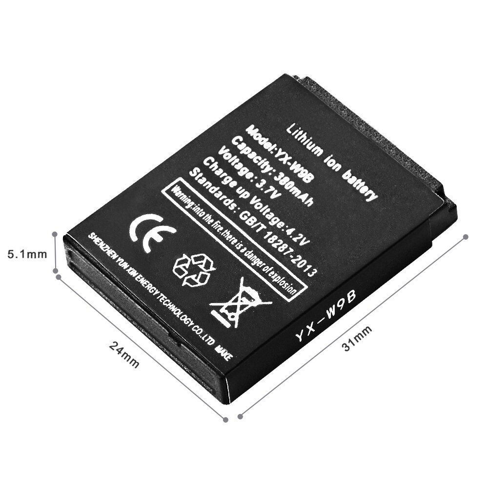 3,7 V recargable de Li-Ion batería de polímero para el reloj inteligente HLX-S1 DJ-09 AB-S1 M9 FYM-M9 JJY-S1 DZ09 QW09 W8 A1 V8 X6 LQ-S1 batería