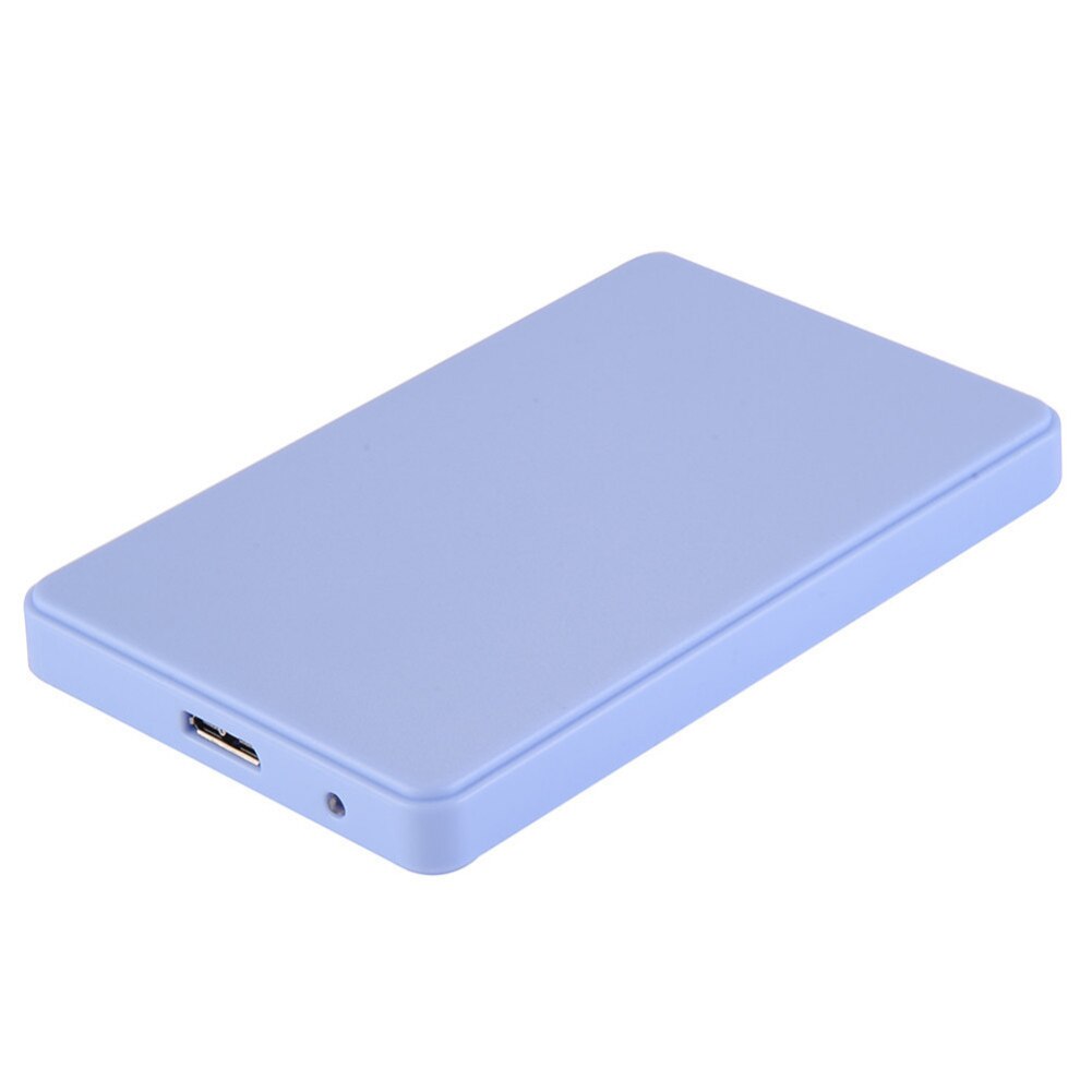USB 2.0 / 3.0 SATA 2.5 "HD HDD BOÎTIER de DISQUE DUR EXTERNE BOÎTIER ABS Blanc Mini Externe Portable Support Pour Disque Dur: Bleu