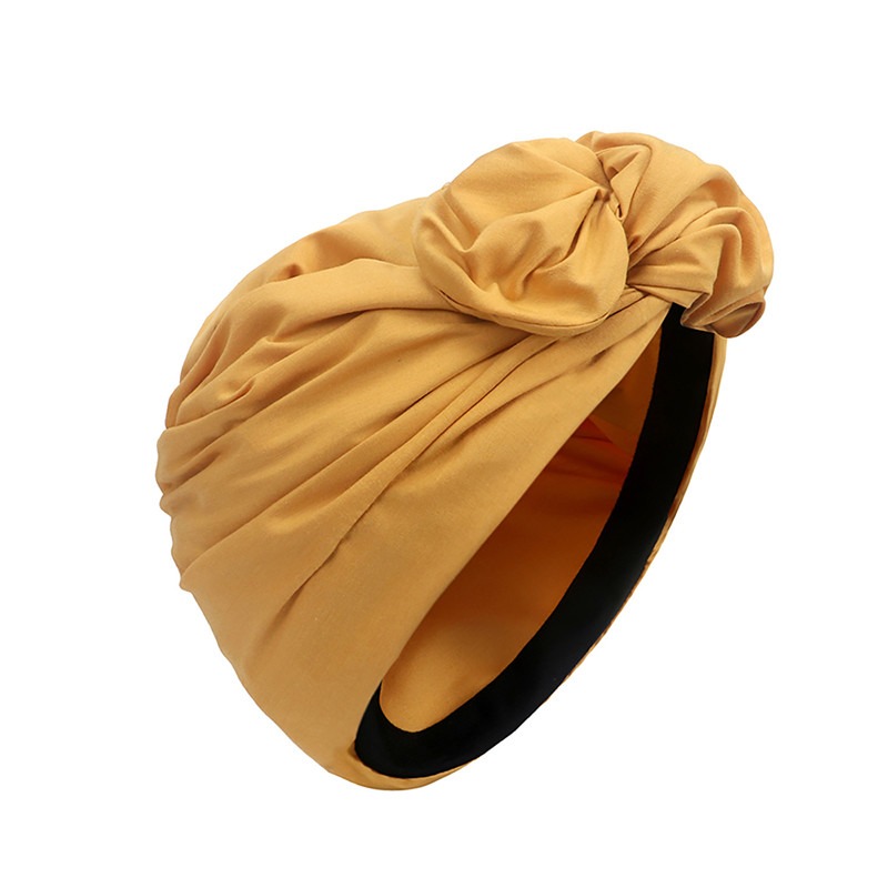Gorro turbante Vintage para mujer, Bandana a la para mujer, gorro para cubrir el cabello para mujer, envolturas para la cabeza, pañuelo musulmán para la cabeza: Luz de jengibre