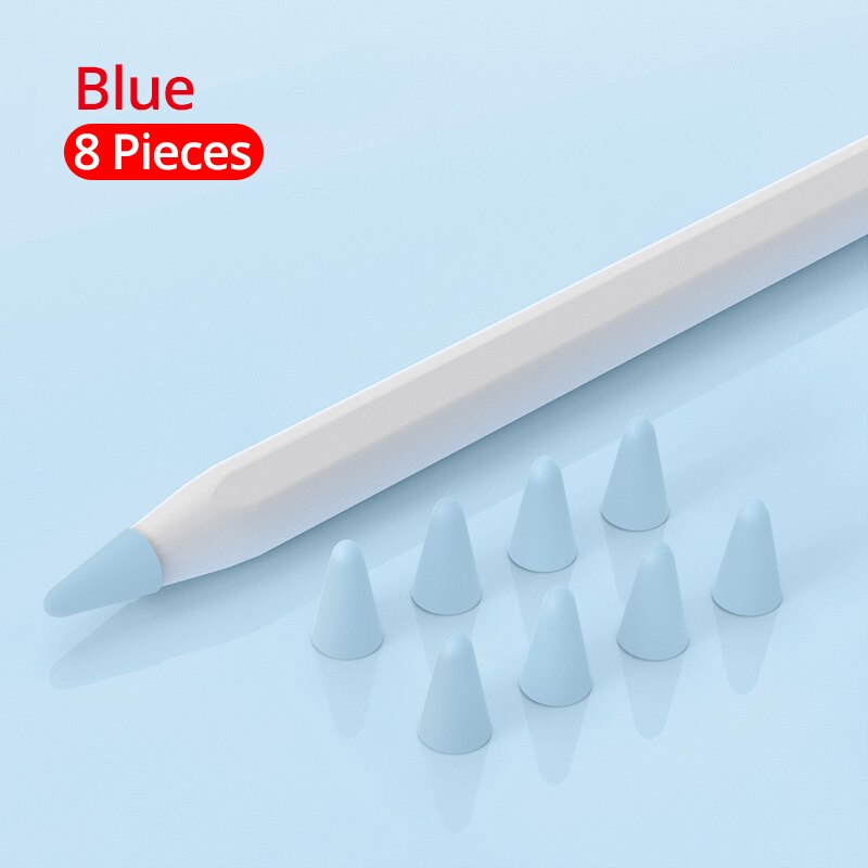 PZOZ 8szt Futerał Ochronny Silikonowy do Apple Pencil 1 & 2 - Pokrowiec na Rysik: Niebieski