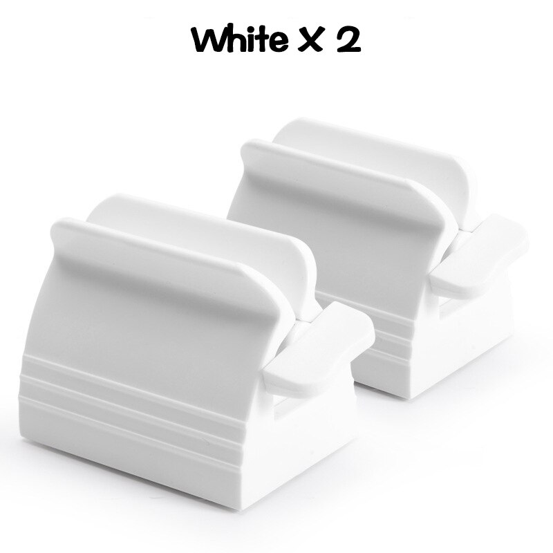 Multifunctional Toothpaste Tube Squeezer Simple Portable Plastic Dispenser Facial Cleanser Hand Cream Squeezer: 2 pcs  white