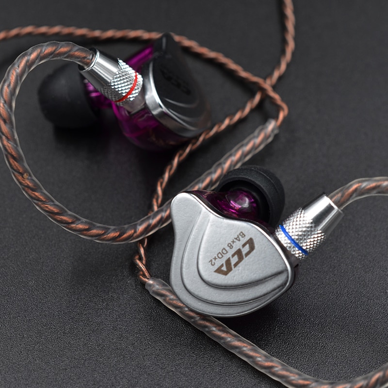 CCA C10 słuchawki technologia hybrydowa 4BA + 1DD douszne HiFi DJ sportowe zatyczki do uszu słuchawki przewodowe 10 jednostka napędu zestaw słuchawkowy z redukcją szumów
