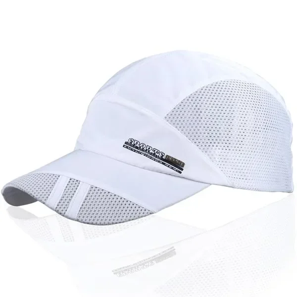 Sportpetten Zomerzonnehoed voor heren Dames Vissen Honkbalhoed UV-bescherming Buiten Sneldrogend Lichtgewicht Mesh Ademende pet: Sky Blue
