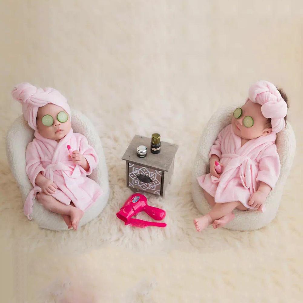 Soft Newborn Baby Plush Photography Props Scarf Bathrobe Shower Costume photography Baby props full moons hundred days sets