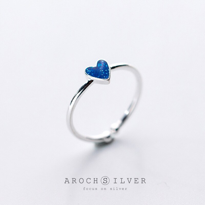 Arrivals Charmant Blauw Hart Ring Voor Vrouwen Boho Knuckle Partij Ringen Gothic Punk Sieraden Cadeaus Voor Meisjes