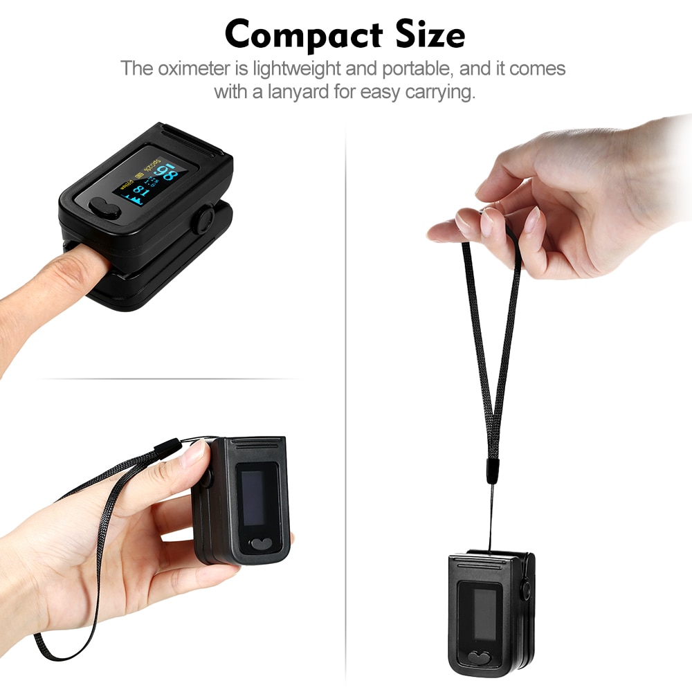 Digital Fingertip Pulse Oximeter OLED Blood Oxygen Sensor Saturation Mini SpO2 Monitor Pulse Rate Measurement Meter for Sports