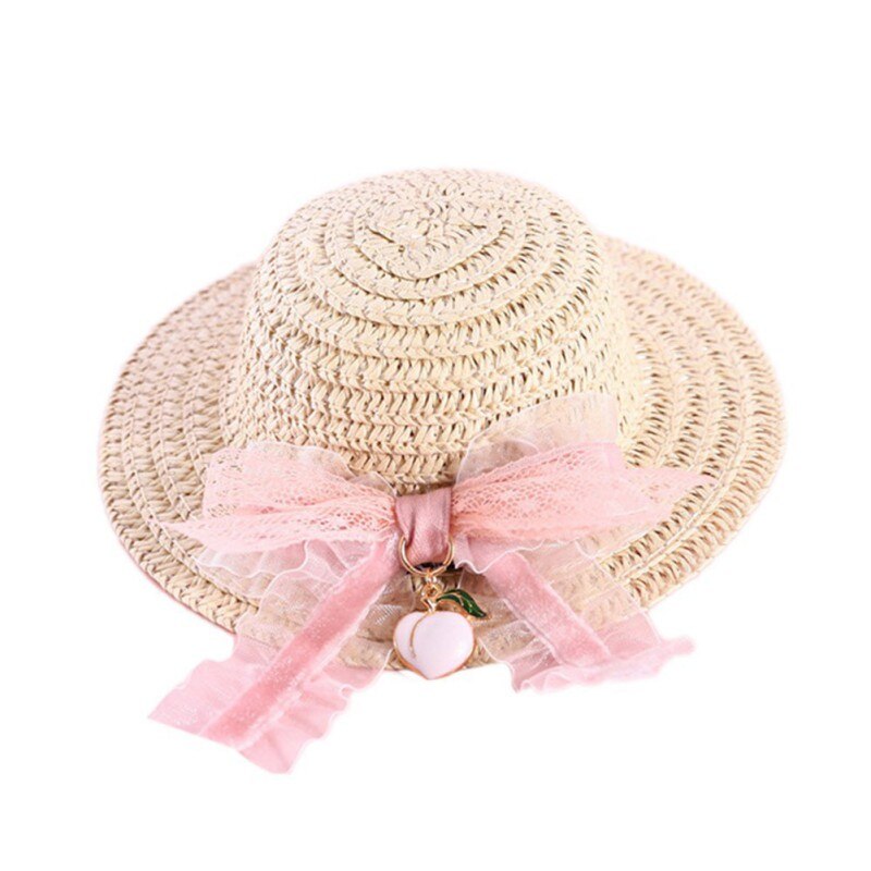 Pets Straw Hat Handcrafted Adjustable Bowknot Summer Spring Cats Dogs Pets Cap Daily Decor Sunhat: F / S