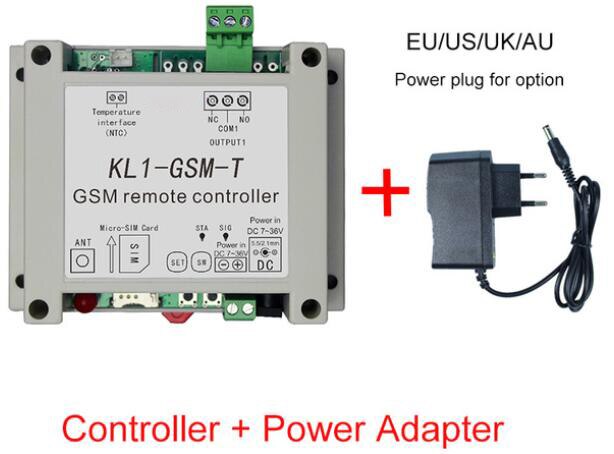 GSM ON/OFF RELAY switch access controller KL1-GSM with adaptor and temperature sensor optional: white