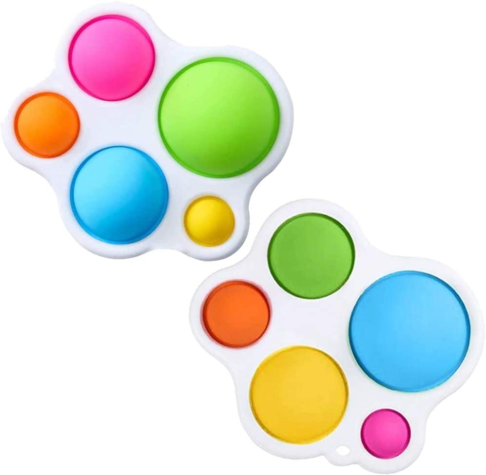 Simple Dimple Fidget Toy, 2PCS Baby Simple Sensory Toys, Silicone Flipping Board Toys, Early Educational Fidget Toy