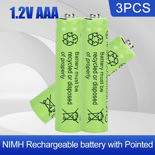 1-4PCS 1.2V 600mAh AAA Ni-MH Rechargeable Battery For Camera LED Light Toy MP3 Shaver Remote Control Replace Lithium Battery 3A: 3PCS
