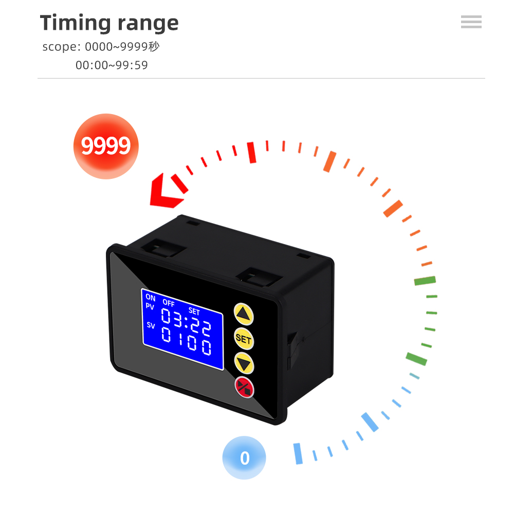 Tidstimer mikrodator tidskontroller  ac 110-220v dc 12v 24v- timmarsräknare lcd digital display programmerbar timer tidsgrafik