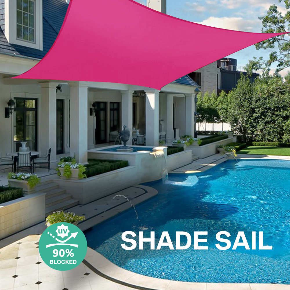 Voile pare-soleil étanche Rose rouge 420D carré Rectangle Triangle jardin terrasse auvent piscine ombre Camp randonnée cour auvent