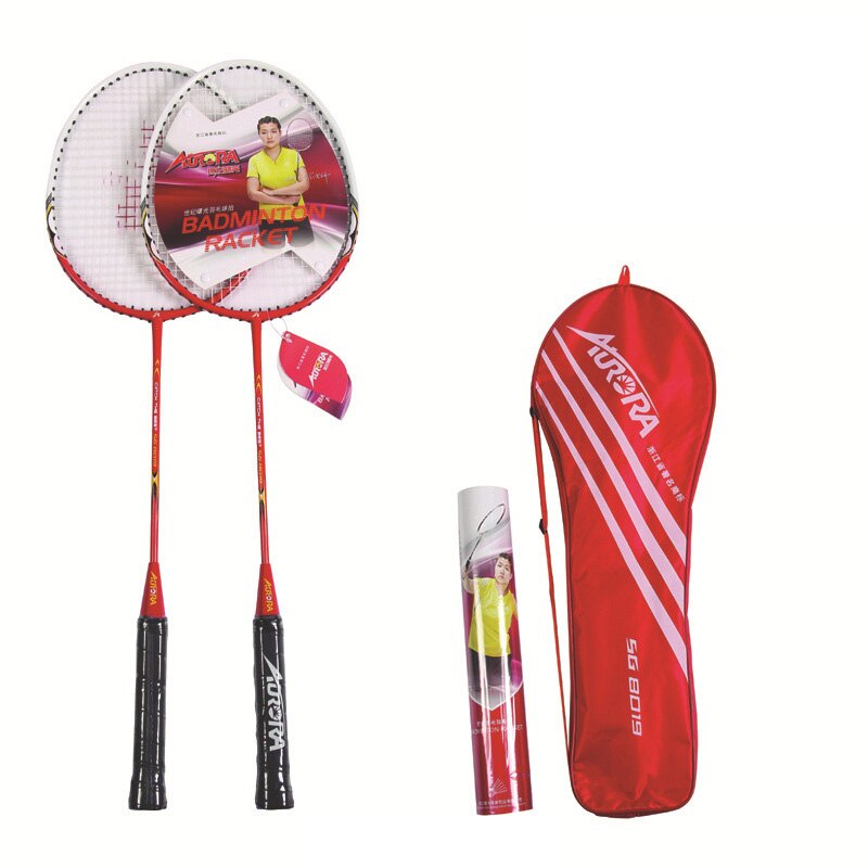 AURORA 2pcs/Set 3U Badminton Racket Adult Children Competition Training Racket for Outdoor Training Sports Beginner Enthusiasts