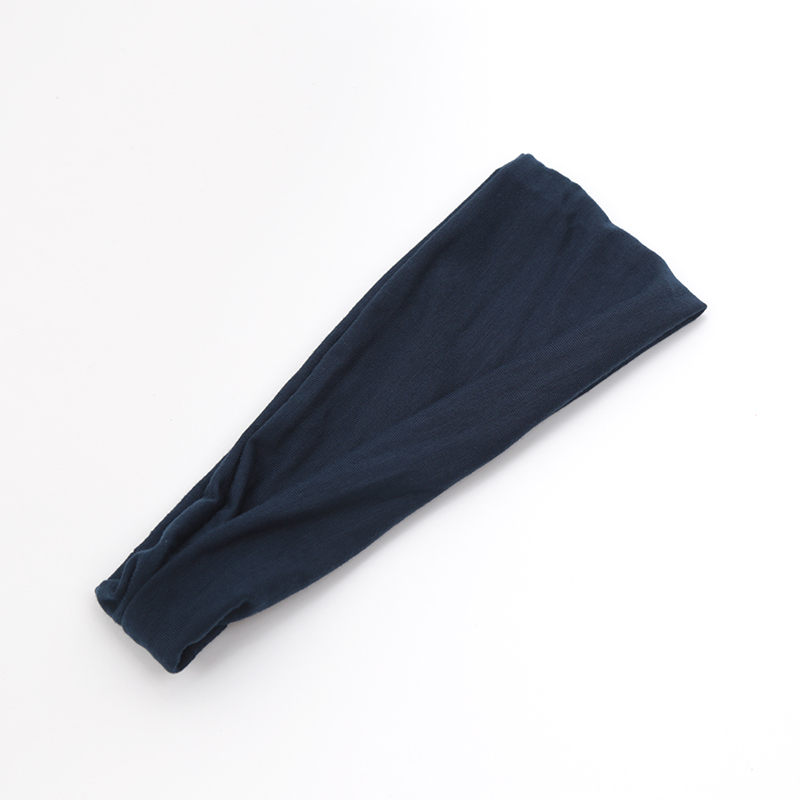 Nuevas bandas elásticas para el cabello de Color sólido para mujer, diadema de Yoga, turbante de , aro para el cabello para maquillaje, diadema anudada vintage, accesorios para el cabello: Azul marino