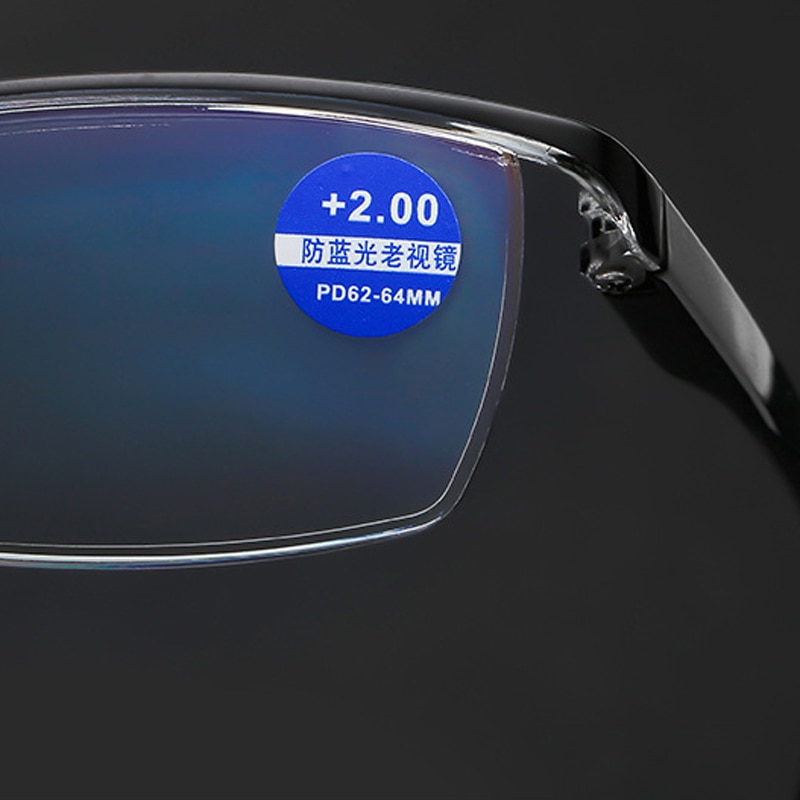 VCKA Anti-blue light Resin Reading Glasses Men Women Metal Half Frame Hyperopia Eyeglasses +1.0 1.52.02.5 3.0 3.5 4.0 Diopter