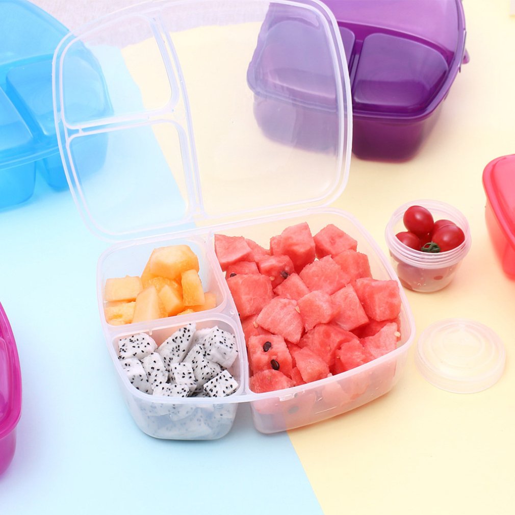 Storage Box Fruit Salad Bento Rectangular Plastic Lunch Box Sealed Box Food Box Easy To Carry Portable