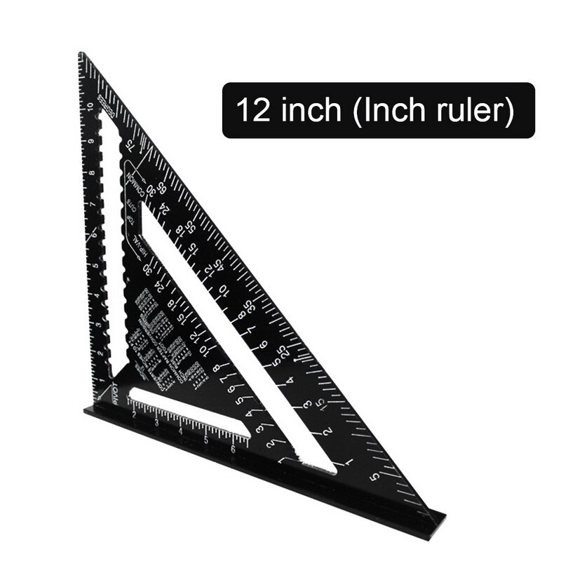Silver Aluminum Alloy Speed Square Roofing Triangle Angle Protractor Try Square Carpenter's Measuring Layout Tool: Brown