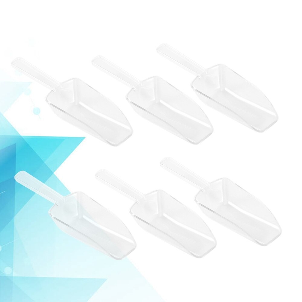 5pcs Mini Clear Plastic Ice Scoop Scoopers for Weddings Candy Dessert Buffet Ice Cream Protein Powder