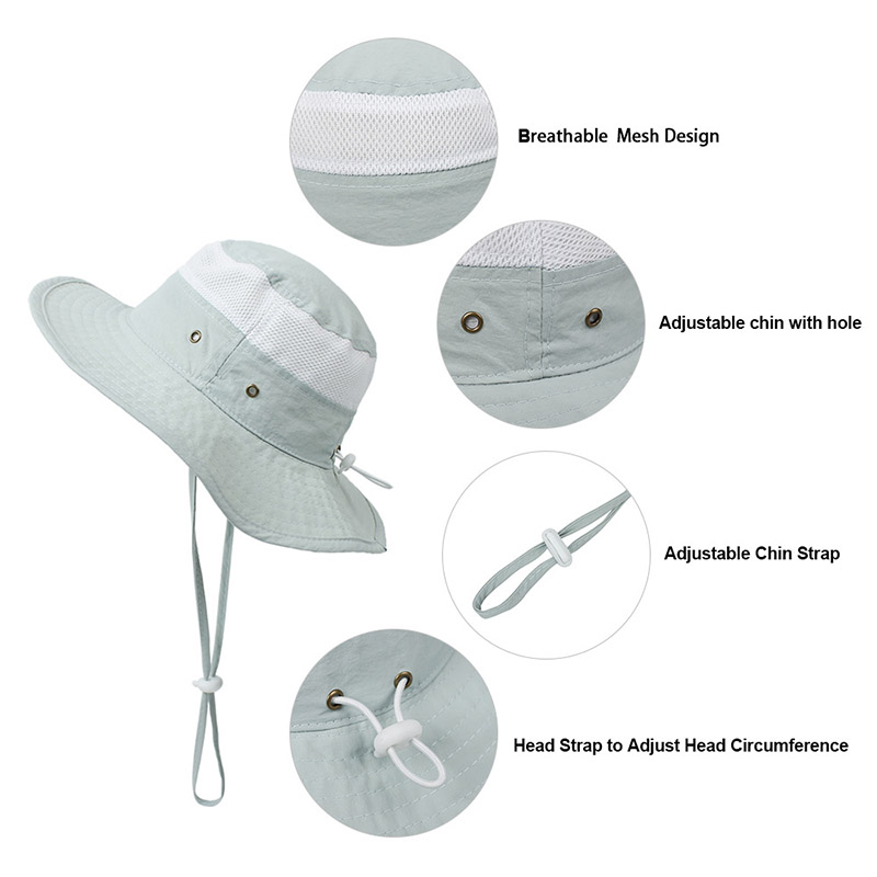 Cappello estivo a secchiello per bambini cappello da spiaggia grande gronda cappello da sole per ragazzi ragazze bambini bambini cappello da pescatore cappello Panama