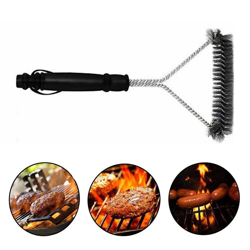 Metal BBQ Grills Grate Cleaner Cleaning Barbecue Scraper Scrubber Tool Portable BBQ Grill Barbecue Kit Cleaning Brush for BBQ: as show