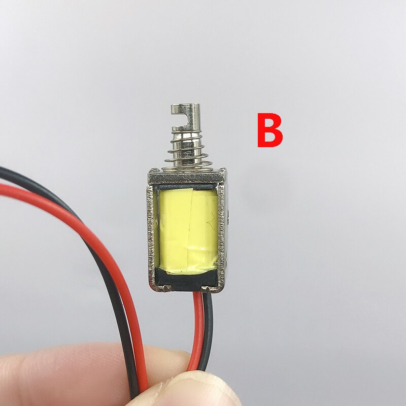 DC 5V ~ 6V Mini DC Solenoid-elektromagneten Selbst-halten Saug Typ rahmen typ quadrat Magnet Für haushalts Geräte Magnet: B (Haken Form)
