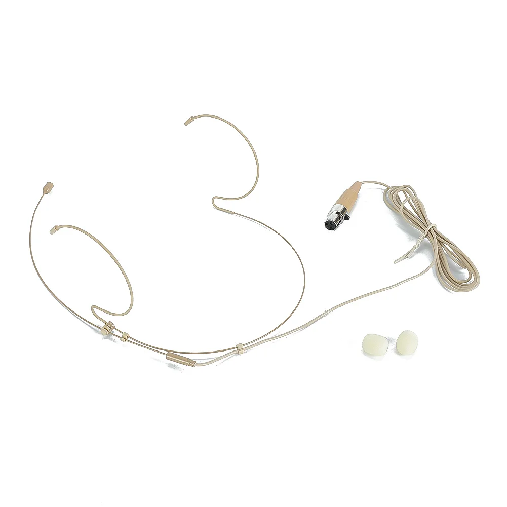 Hoofdgedragen headsetmicrofoon 100-20KHZ beige voor Shure draadloze microfoon omnidirectioneel met microfoonhoes ≥58db