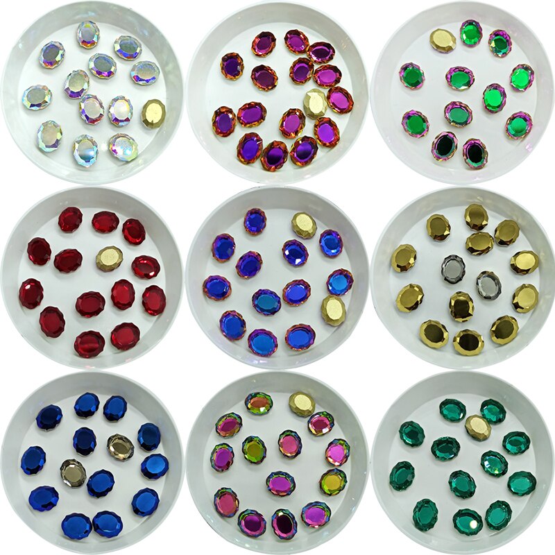 8x10mm Magic Mirror Nail Art Rhinestone Double Plane Crystal K9 Glass 3D Fingernail DIY Decoration Accessories