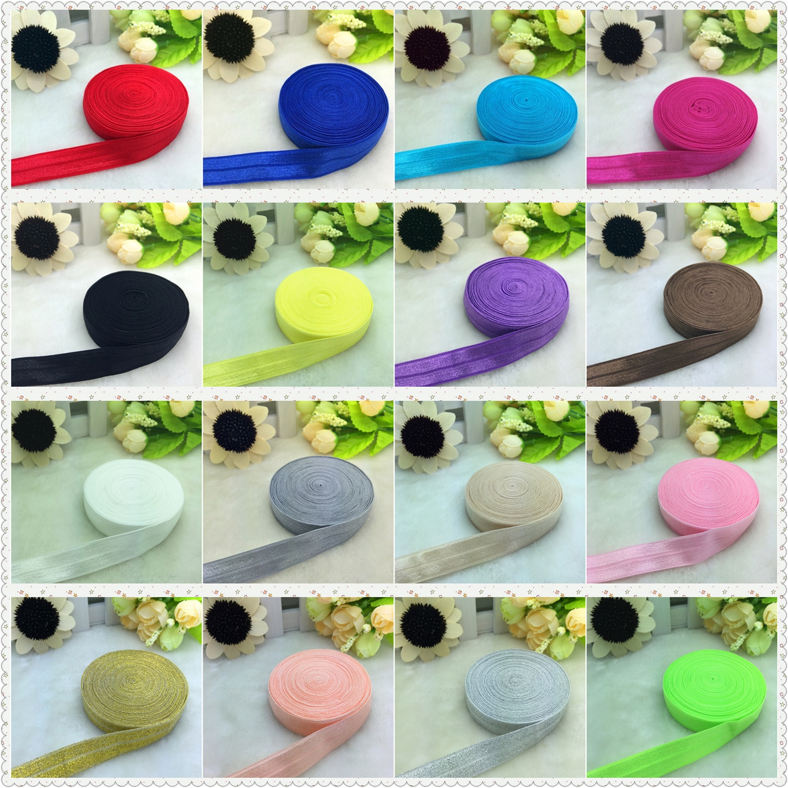 5 Yards 5/8 "15 MM Multirole Foldover Elastische Spandex Satijn Band Elastiekjes