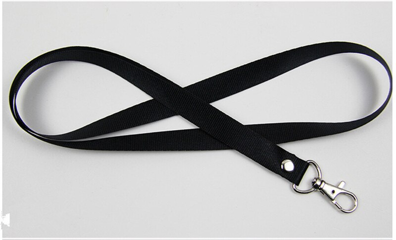 Mobile Phone Straps Hanging Neck Rope Lanyard Camera USB Holder ID Pass Card Name Badge Holder Keys Metal Clip: Black