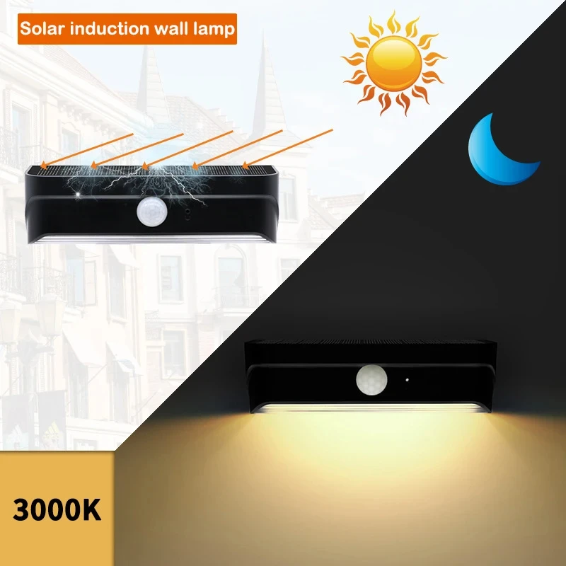Sensor solcellelampe led udendørs vandtæt havelampe solcelledrevne væglamper trappehegn udendørs væglamper verandalampe 2w stk.: Varm hvid