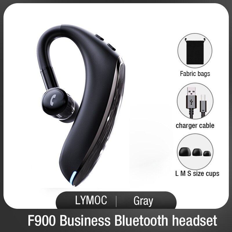 LYMOC Graphene 5.0 Bluetooth Earphones Wireless Headsets Nosice Cancelling HD MIC Handsfree Business Driver for iPhone Xiaomi: Gray Fabric bags