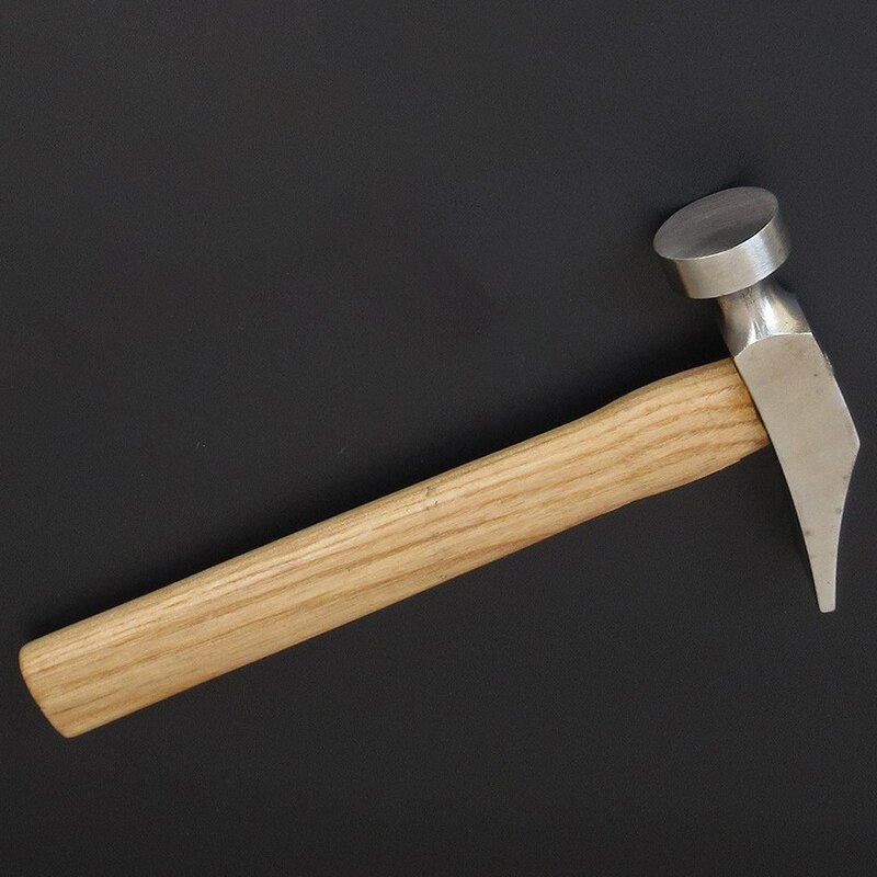 Martillo de reparación de zapatos, herramienta de reparación de Zapatero, mango de madera, cuero, trabajo