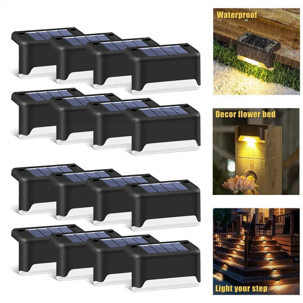 12 Stuks Led Solar Trap Lamp Waterdichte Outdoor Tuin Pathway Yard Patio Trappen Stappen Hek Lampen Solar Nachtlampje