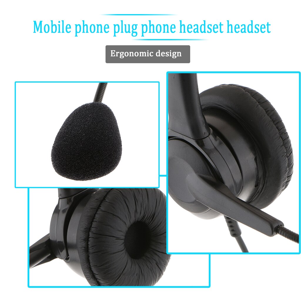 Monaural Headset with Mic, 3.5mm Plug, Compatible for Mobile Phone &amp; Laptop